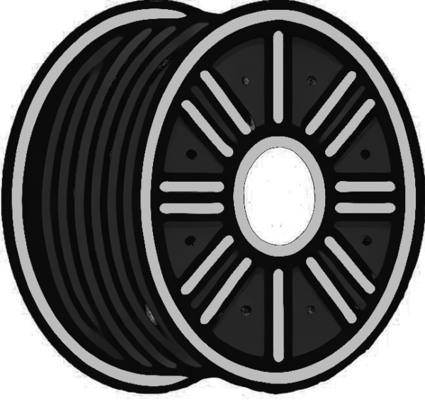 Filament Spool 1kg Black PLA 1.75mm